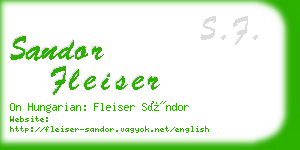 sandor fleiser business card